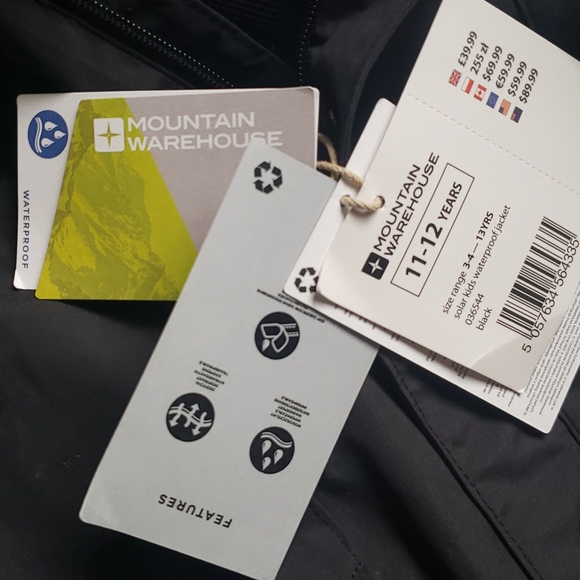 Mountain Warehouse solar kids waterproof jacket 11-12 yrs - Picture 4 of 4